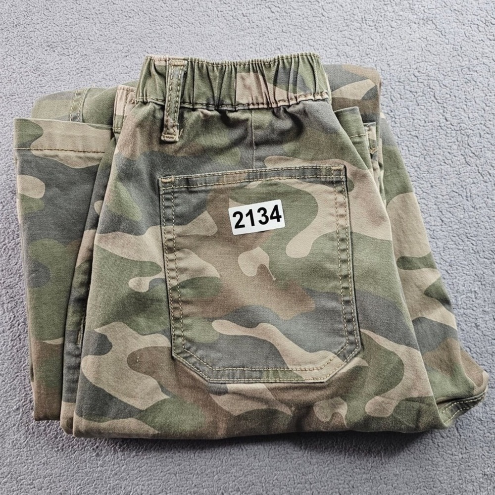 No Boundaries Pants Women's S Green CamouflageStretch Workwear Elastic Waistband - Picture 11 of 11
